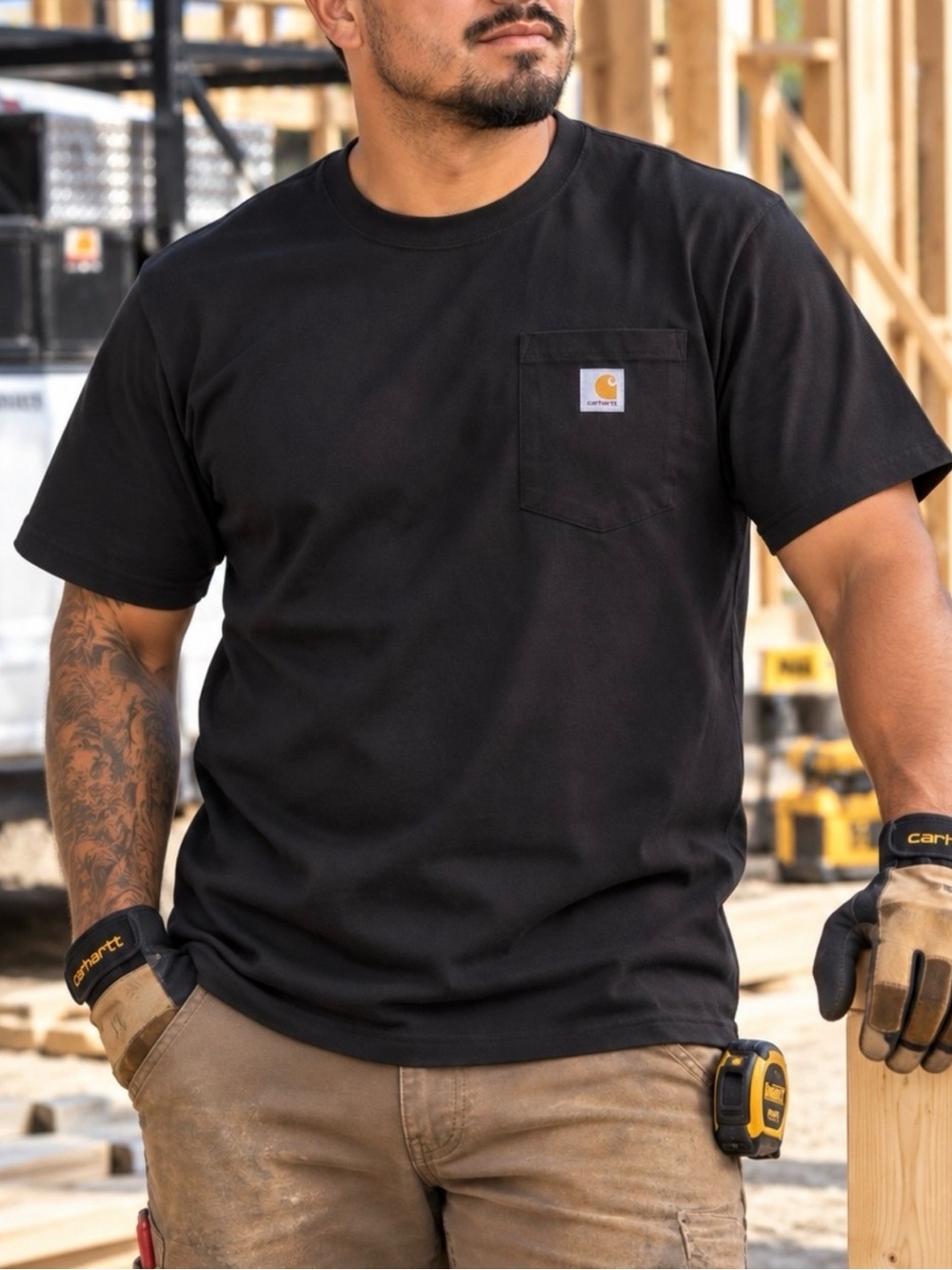 Carhartt Men’s Loose Fit Short-Sleeve Pocket T-Shirt Black Size Medium